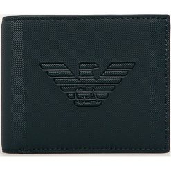Emporio Armani - Portfel. Niebieskie portfele męskie Emporio Armani, bez wzorów, z poliesteru. Za 419,90 zł.