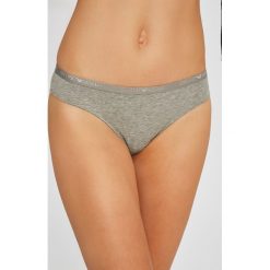 Emporio Armani - Stringi. Szare majtki damskie marki Emporio Armani, xs, bez wzorów, z elastanu. W wyprzedaży za 79,90 zł.