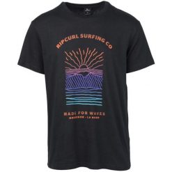 Rip Curl T-Shirt Męski Epic Spot Ss Tee Xxl Czarny. Czarne koszulki męskie Rip Curl, xxl, z nadrukiem, z kontrastowym kołnierzykiem. Za 133,00 zł.