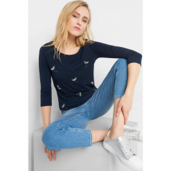 Koszulka z aplikacją 3D. Czerwone bluzki longsleeves Orsay, xs, z aplikacjami, z bawełny. Za 39,99 zł.