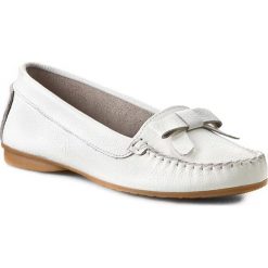 Mokasyny FILIPE - 4097 Bf Branco. Białe mokasyny damskie Filipe, na co dzień, z aplikacjami, ze skóry, bez obcasa, na obcasie, bez zapięcia. Za 219,00 zł.