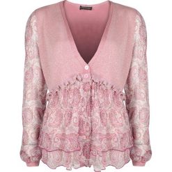 Twinset Bluzka. Szare bluzki damskie Twin Set, bez wzorów, z tkaniny, bez kołnierzyka, z długim rękawem. Za 329,00 zł.