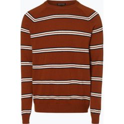 Review - Sweter męski, beżowy. Brązowe swetry męskie marki Review, s, w paski, z wiskozy, bez kołnierzyka, bez kaptura. Za 179,95 zł.