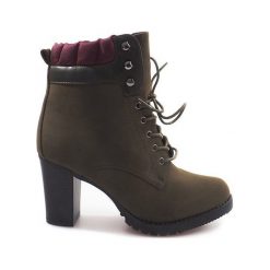 Zielone Wiązane Botki Workery A-151 Zielony. Zielone botki damskie ButyModne, ze skóry ekologicznej, eleganckie, na wysokim obcasie, na sznurówki. Za 119,00 zł.