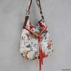 Torebki klasyczne damskie: SIMPLY BAG – duża torba worek – kwiaty