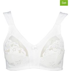Biustonosze minimizer (2 szt.) w kolorze białym. Białe biustonosze SUSA, w koronkowe wzory, z koronki. W wyprzedaży za 69,95 zł.