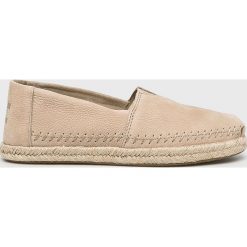 Toms - Espadryle Alpargata. Brązowe espadryle damskie Toms, bez wzorów, ze skóry, bez obcasa. W wyprzedaży za 299,90 zł.