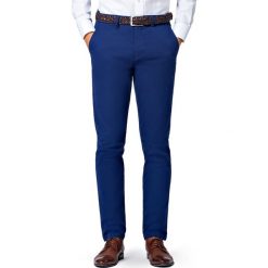 Spodnie Navy Chino Mono II. Niebieskie spodnie męskie LANCERTO, na co dzień, na zimę, m, bez wzorów, z elastanu, eleganckie. Za 299,90 zł.