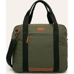 Quiksilver - Torba. Zielone torby na laptopa Quiksilver, w paski, z bawełny. W wyprzedaży za 139,90 zł.