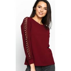 Bluzki damskie: Bordowa Bluzka Lace Strap
