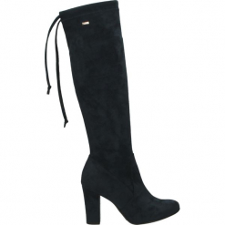 Kozaki - 1427 CAM BLU. Czarne kowbojki damskie Venezia, z materiału. Za 189,00 zł.
