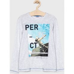 Blukids - Longsleeve dziecięcy 140-170 cm. Szare t-shirty chłopięce Blukids, z nadrukiem, z bawełny, z długim rękawem. W wyprzedaży za 24,90 zł.