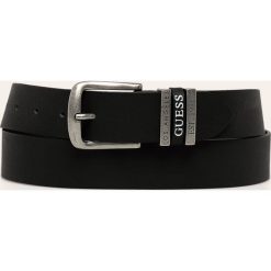 Guess Jeans - Pasek skórzany. Czarne paski męskie Guess Jeans, w paski, z jeansu. Za 219,90 zł.
