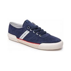 Tenisówki w kolorze granatowym. Niebieskie trampki męskie Melissa, Pepe Jeans, bez wzorów, z materiału, na sznurówki. W wyprzedaży za 149,95 zł.
