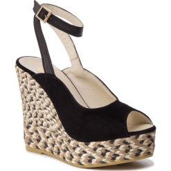 Espadryle ESPADRILLES - Sami 22236-35930-1 Ante/Negro. Czarne espadryle damskie Espadrilles, bez wzorów, ze skóry, bez obcasa, na obcasie. W wyprzedaży za 339,00 zł.