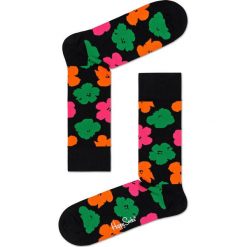 Happy Socks - Skarpetki Andy Warhol Flower. Czarne skarpetki damskie Happy Socks, bez wzorów, z elastanu. W wyprzedaży za 47,90 zł.