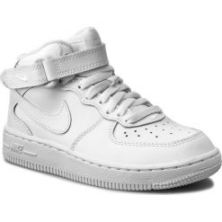 Buty NIKE - Force 1 Mid (PS) 314196 113 White/White/White. Białe kozaki dziewczęce Nike, bez wzorów, ze skóry, bez obcasa. W wyprzedaży za 189,00 zł.