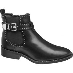 Botki damskie Catwalk czarne. Czarne botki damskie Catwalk, z materiału, bez obcasa, na obcasie, bez zapięcia. Za 159,90 zł.