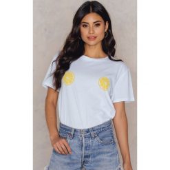 T-shirty damskie: NA-KD T-shirt Lemon Slice – White
