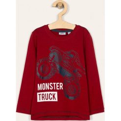 Blukids - Longsleeve dziecięcy 98-134 cm. Czerwone t-shirty chłopięce Blukids, z nadrukiem, z bawełny, z długim rękawem. Za 29,90 zł.