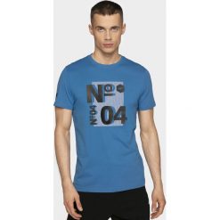 T-shirt męski TSM011 - kobalt. T-shirty męskie 4f, m, bez wzorów, bez kołnierzyka. W wyprzedaży za 34,99 zł.