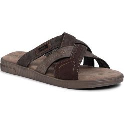 Klapki LANETTI - MSS20231-09 Brown. Pomarańczowe klapki męskie Lanetti, bez wzorów, ze skóry ekologicznej. Za 89,99 zł.