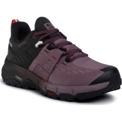 Buty SALOMON - Odyssey Gtx W GORE-TEX 411451 20 V0 Black/Flint/High Risk Red. Fioletowe buty sportowe damskie Salomon, bez wzorów, z tworzywa sztucznego, sportowe, do biegania, gore-tex. Za 699,00 zł.