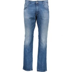Dżinsy "Anbass" - Slim fit - w kolorze niebieskim. Niebieskie jeansy męskie Replay, m, w paski, klasyczne. W wyprzedaży za 258,95 zł.