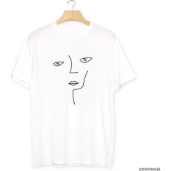Twarz Face Kobieta T-Shirt Koszulka Biała. Białe bluzki damskie marki Pakamera, l, z bawełny. Za 79,00 zł.