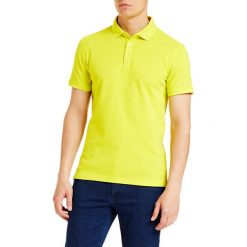 Trussardi Jeans koszulka polo męska 52T00349-1T003600 L żółta. Żółte koszulki męskie Trussardi Jeans, m, z aplikacjami, z jeansu, bez rękawów. Za 319,00 zł.