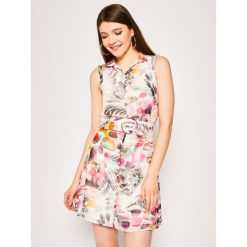 Sukienka koszulowa Marciano Guess Floral Flux 02G804 7068Z. Sukienki damskie MARCIANO GUESS, na co dzień, z aplikacjami, z poliesteru, z koszulowym kołnierzykiem, bez rękawów, proste. W wyprzedaży za 589,00 zł.