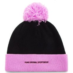 Czapka PUMA - Pom Pom Beanie 021707 05 Black/Orchid. Różowe czapki damskie Puma, na zimę, bez wzorów, z materiału. W wyprzedaży za 49,99 zł.