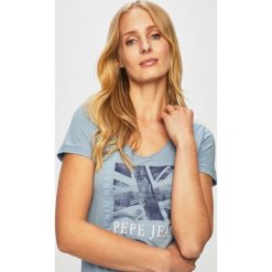 Tommy Jeans - Spódnica. Niebieskie spódniczki damskie Tommy Jeans, na co dzień, bez wzorów, z elastanu, casualowe, mini, proste. Za 339,90 zł.