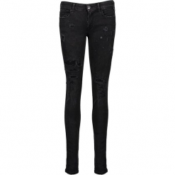 Dżinsy "Luz"- Skinny fit - w kolorze czarnym. Czarne rurki damskie Replay, z aplikacjami. W wyprzedaży za 304,95 zł.