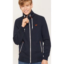 Bluza z wysokim kołnierzem - Granatowy. Niebieskie bluzy męskie marki House, s, bez wzorów, bez kołnierzyka, bez rękawów, bez kaptura. Za 129,99 zł.