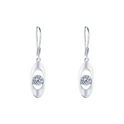 Pozłacane kolczyki z kryształami. Szare kolczyki damskie Diamond Style, z kryształem, złote, z zapięciem typu bigiel. W wyprzedaży za 84,95 zł.