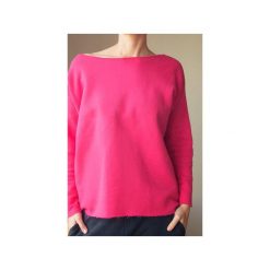 Fuksja bluza cięta. Różowe bluzy damskie One mug a day, bez wzorów, z bawełny, bez rękawów, bez kaptura. Za 169,00 zł.