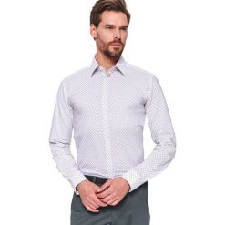 Koszula długi rękaw męska regular fit. Białe koszule męskie Top Secret, na wiosnę, s, bez wzorów, eleganckie, bez kołnierzyka, z długim rękawem. Za 79,99 zł.