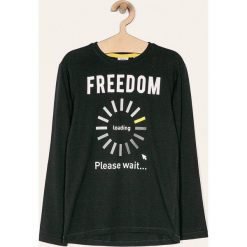 Blukids - Longsleeve dziecięcy 140-170 cm. Czarne t-shirty chłopięce Blukids, z nadrukiem, z bawełny, z długim rękawem. Za 29,90 zł.