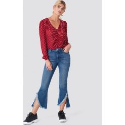 Boyfriendy damskie: Rut&Circle Jeansy z asymetrycznymi brzegami - Blue