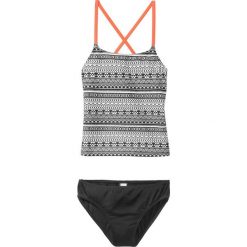 Tankini dziewczęce (2 części) bonprix czarno-biały wzorzysty. Czarne stroje kąpielowe dziewczęce marki bonprix, z nadrukiem. Za 44,99 zł.