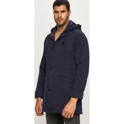 Trussardi Jeans - Kurtka. Niebieskie płaszcze męskie Trussardi Jeans, s, bez wzorów, z poliesteru, długie, z kapturem. Za 1289,00 zł.