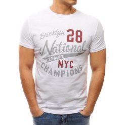 T-shirty męskie z nadrukiem: T-shirt męski z nadrukiem biały (rx2646)