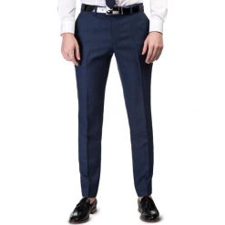 Spodnie LEONARDO SMGS000103. Niebieskie spodnie męskie Giacomo Conti, m, bez wzorów, z bawełny, eleganckie. Za 199,00 zł.