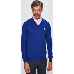 Polo Ralph Lauren - Sweter. Niebieskie swetry męskie Polo Ralph Lauren, xl, bez wzorów, z bawełny, polo, bez kaptura. W wyprzedaży za 449,90 zł.