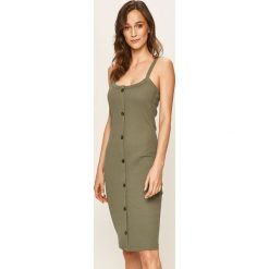 Vero Moda - Sukienka. Sukienki damskie Vero Moda, na co dzień, s, bez wzorów, z elastanu, casualowe, z okrągłym kołnierzem, bez rękawów, mini, proste. W wyprzedaży za 79,90 zł.
