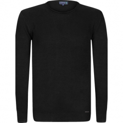 Sweter "Spikes" w kolorze czarnym. Czarne swetry klasyczne męskie marki Sir Raymond Taylor, m, z aplikacjami, z bawełny, z okrągłym kołnierzem. W wyprzedaży za 159,95 zł.