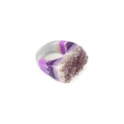 InspiRING Agat Druza Śliwkowo-Purpurowa rozmiar 15. Fioletowe pierścionki damskie Brazi druse jewelry, z agatem. Za 270,00 zł.