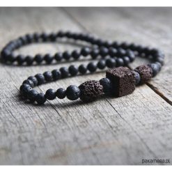 Naszyjniki męskie: naszyjnik MĘSKI :: black & brown LAVA
