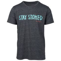Rip Curl T-Shirt Męski Stay Stoked Ss Tee Xxl Czarny. Czarne koszulki męskie Rip Curl, xxl, z napisami, bez kołnierzyka. Za 117,00 zł.